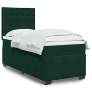 Giroletto a Molle con Materasso Verde Scuro 90x190 cm Velluto 3293101