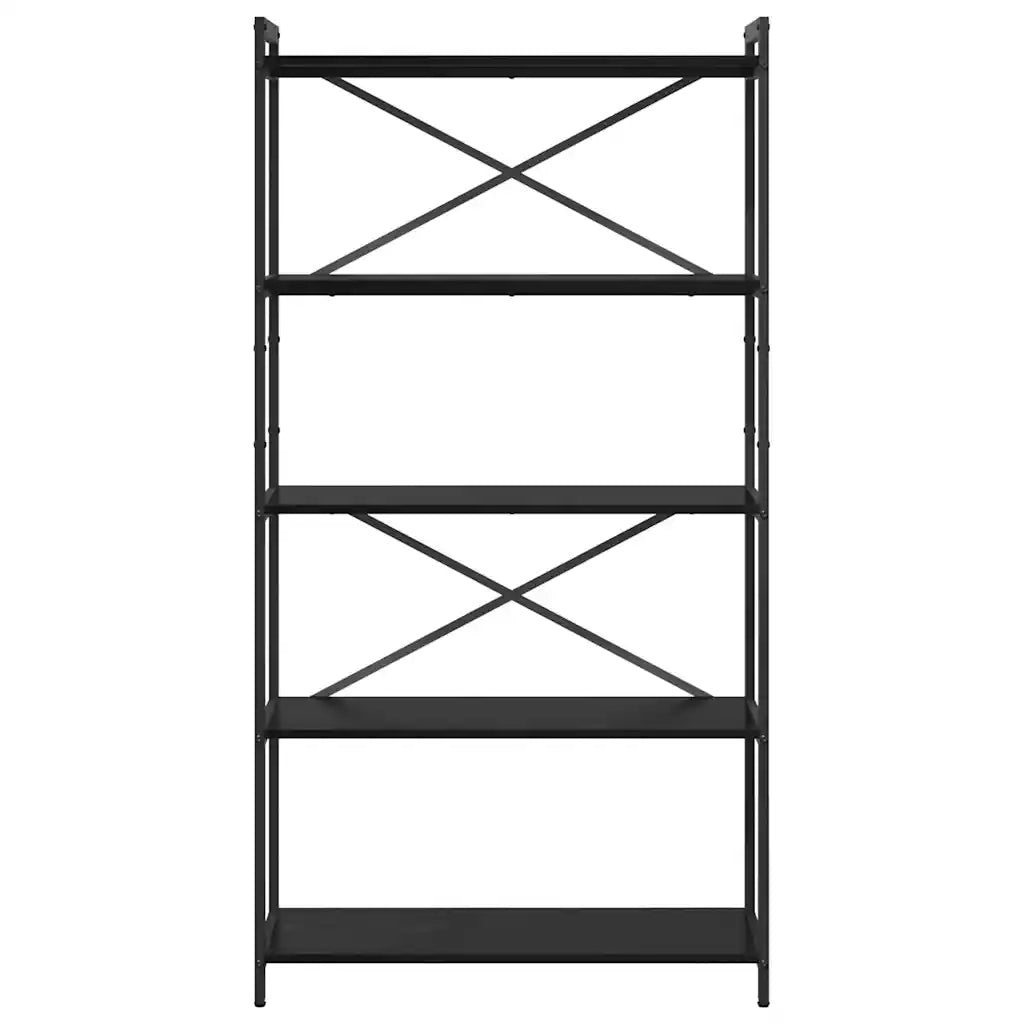 Libreria-Scaffale per Libri-Mobile di Stoccaggio Rovere Nero 80 x 30 x 155 cm Legno multistrato