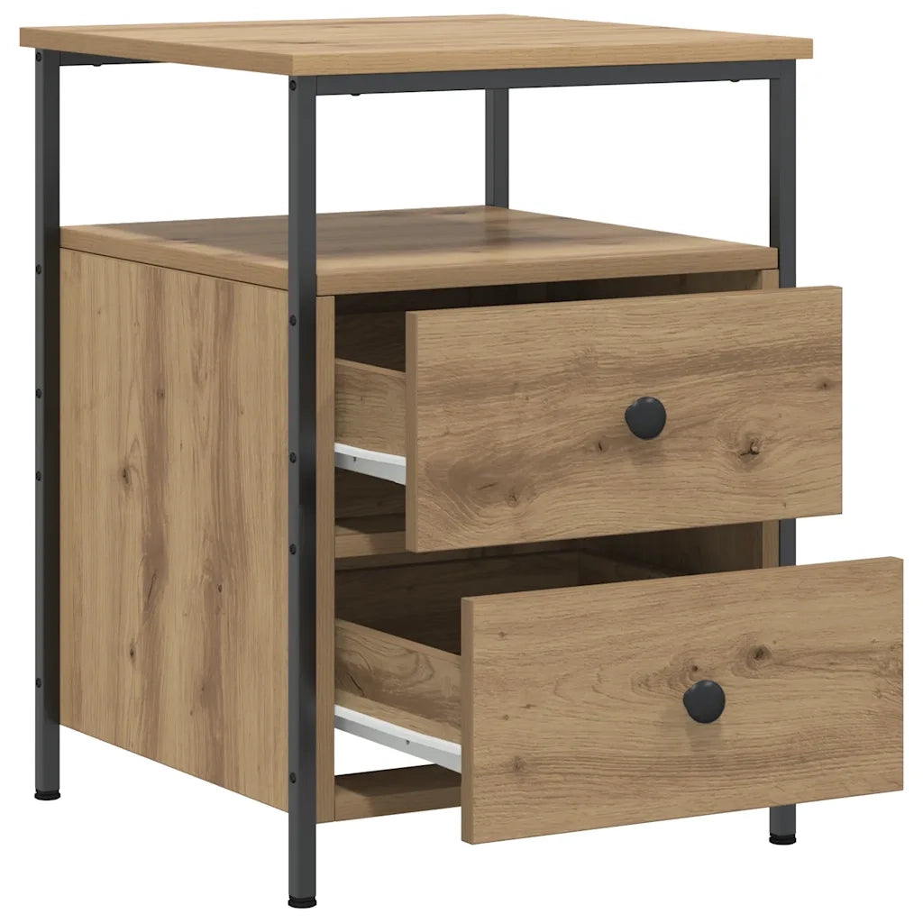 Comodino Rovere Artigianale 44x45x60 cm in Legno Multistrato 857256