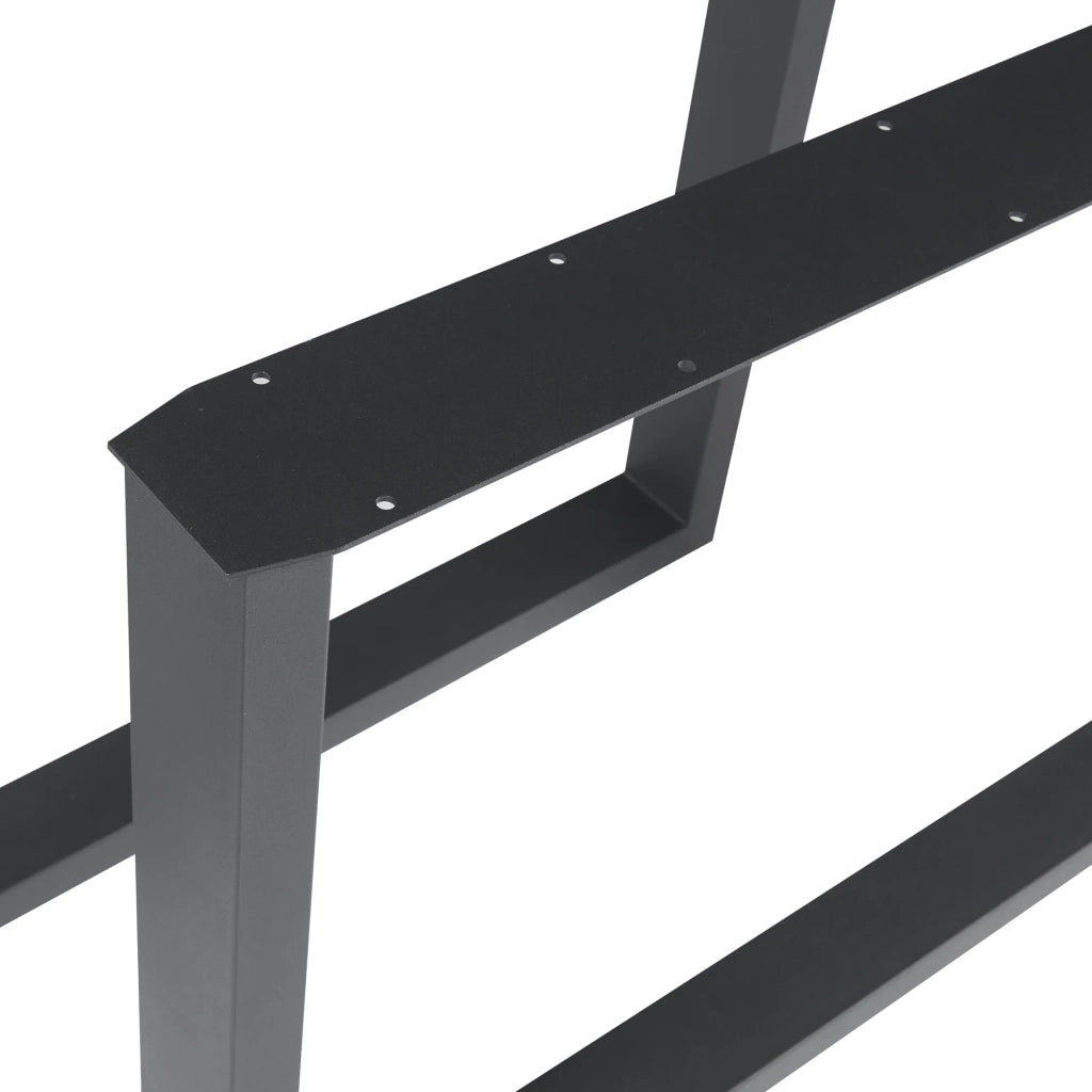 Set di 2 gambe per tavolo da arredamento moderno design originale 72 x 100 cm acciaio nero 03_0009680