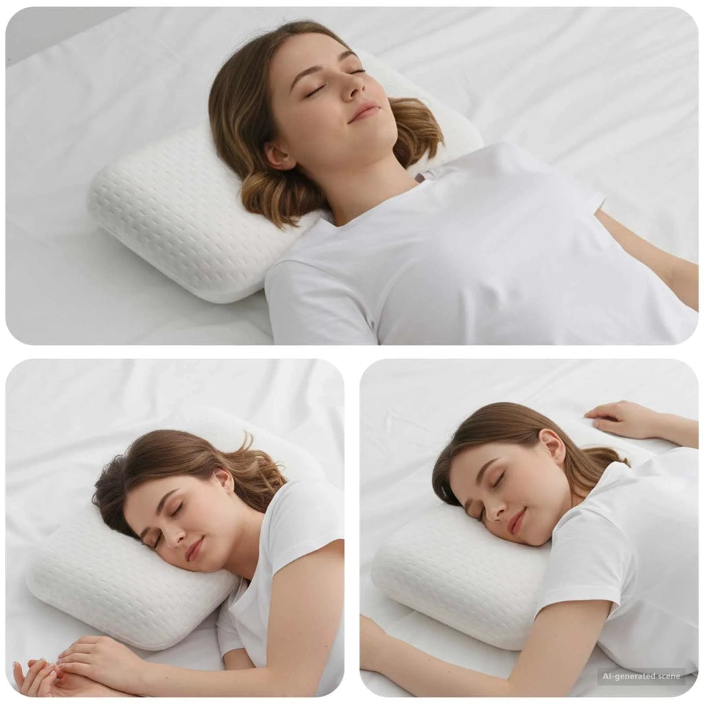 Cuscino da Letto Bianco 50 x 30 x 10 cm Schiuma Memory CFW3301282