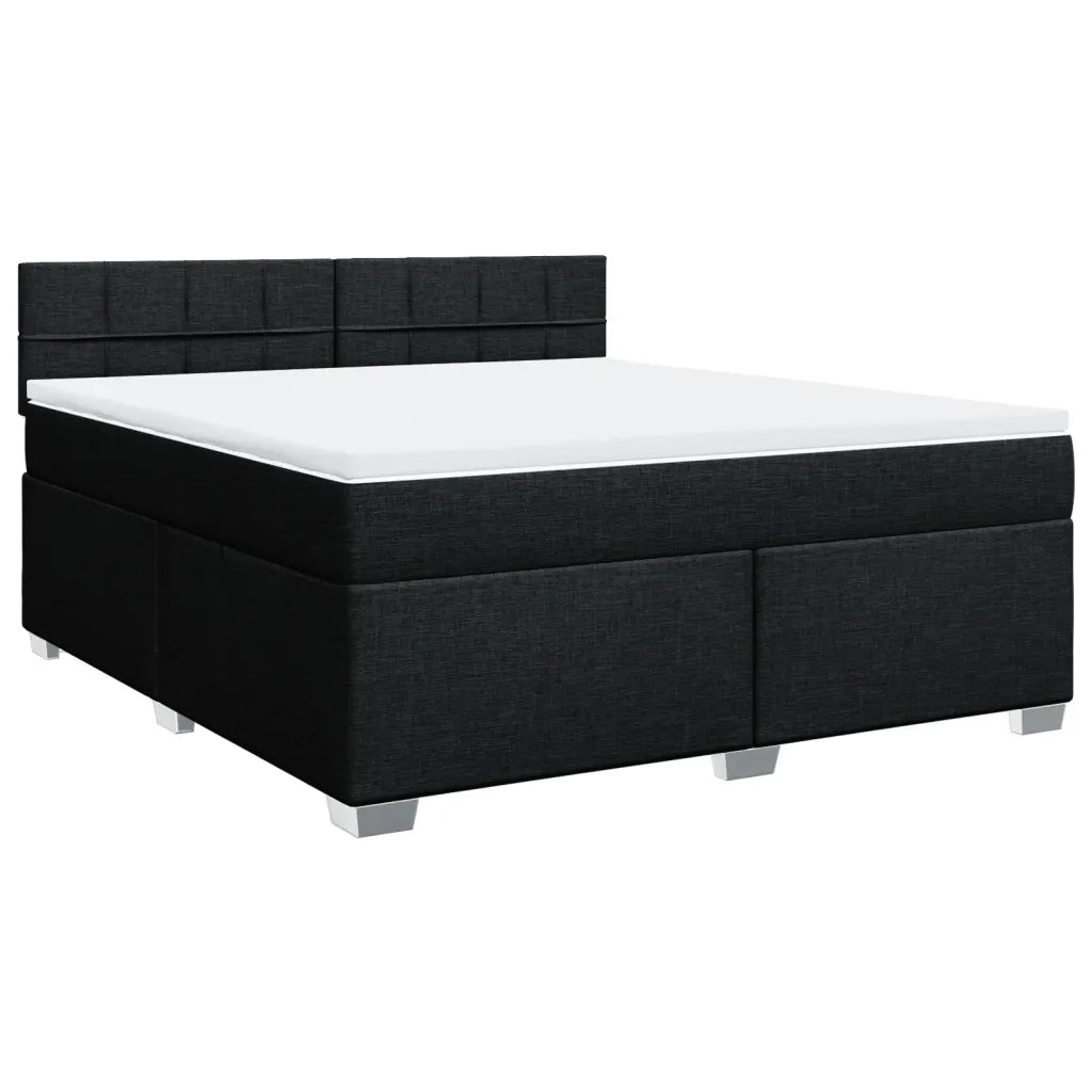 Giroletto a Molle con Materasso Nero 180x200 cm in Tessuto 3288269