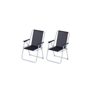 Set di 2 poltroncine da campeggio pieghevoli Piccolo - O'Camp - Nero - Dimensioni: 57 x 55 x 80 cm