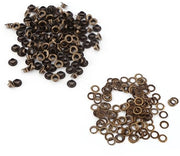 Chiodi a occhielli 100 pezzi - Chiodi a occhielli a forma di occhio - Messing/Ferro - Riparazioni DIY - Occhielli per tessuti - Adatti per scarpe/Cinture - Occhielli