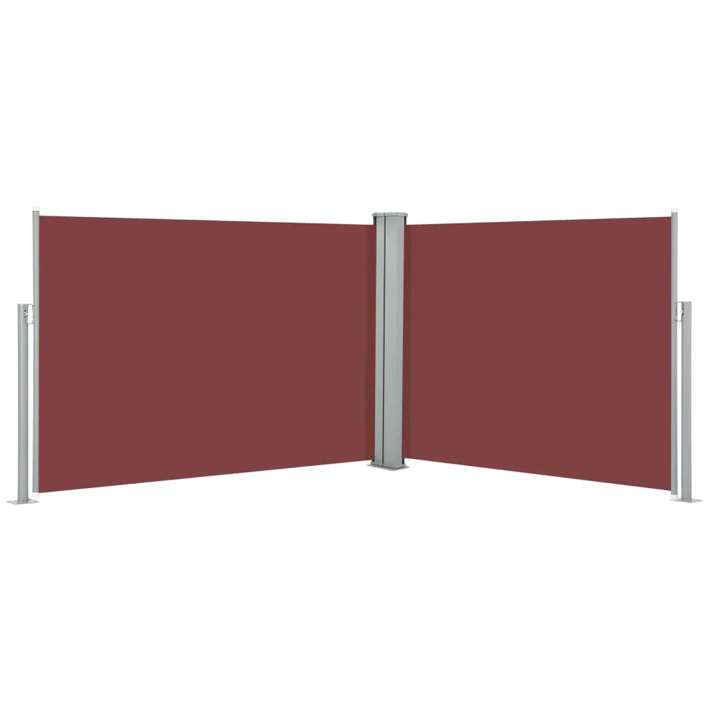 Tenda da sole laterale retrattile/schermo privacy per patio giardino terrazza balcone 100 x 1000 cm marrone 02_0007400