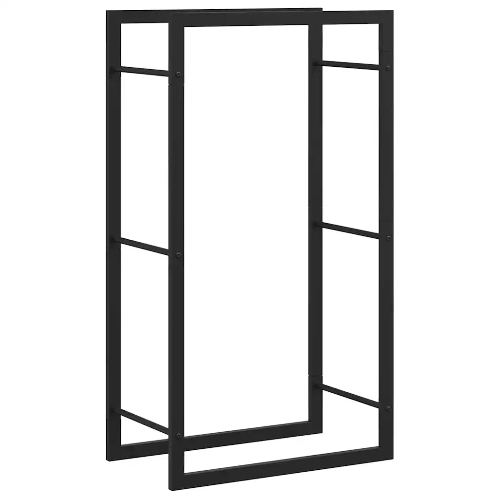 Portalegna Nero Opaco 50x28x94 cm Acciaio 350305