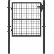 IDMarket - Cancello da giardino in acciaio 105 x 100 cm con serratura e maniglia grigio antracite