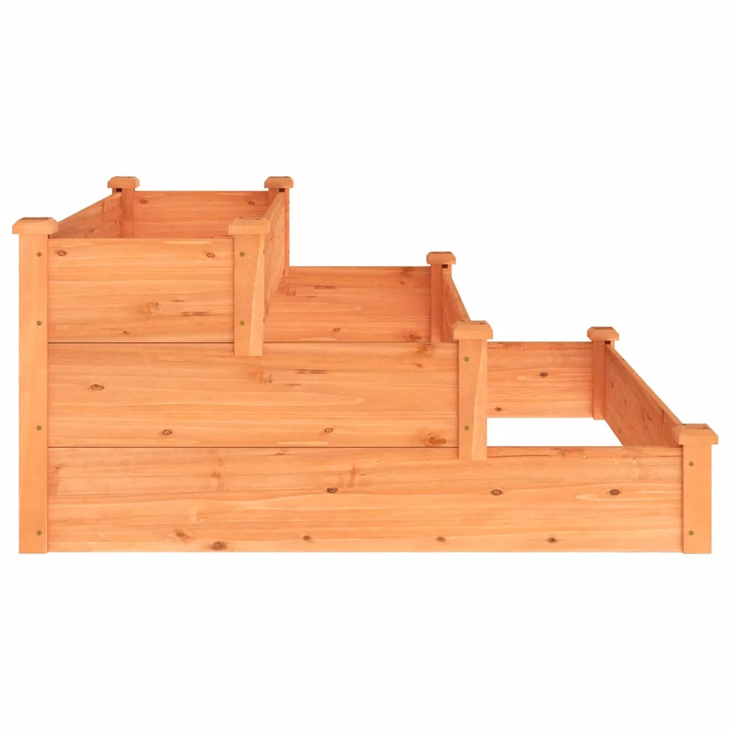 Fioriera Rialzata Giardino-Vaso da Esterno-Supporto per Vaso Marrone 120x120x56 cm Massello Abete