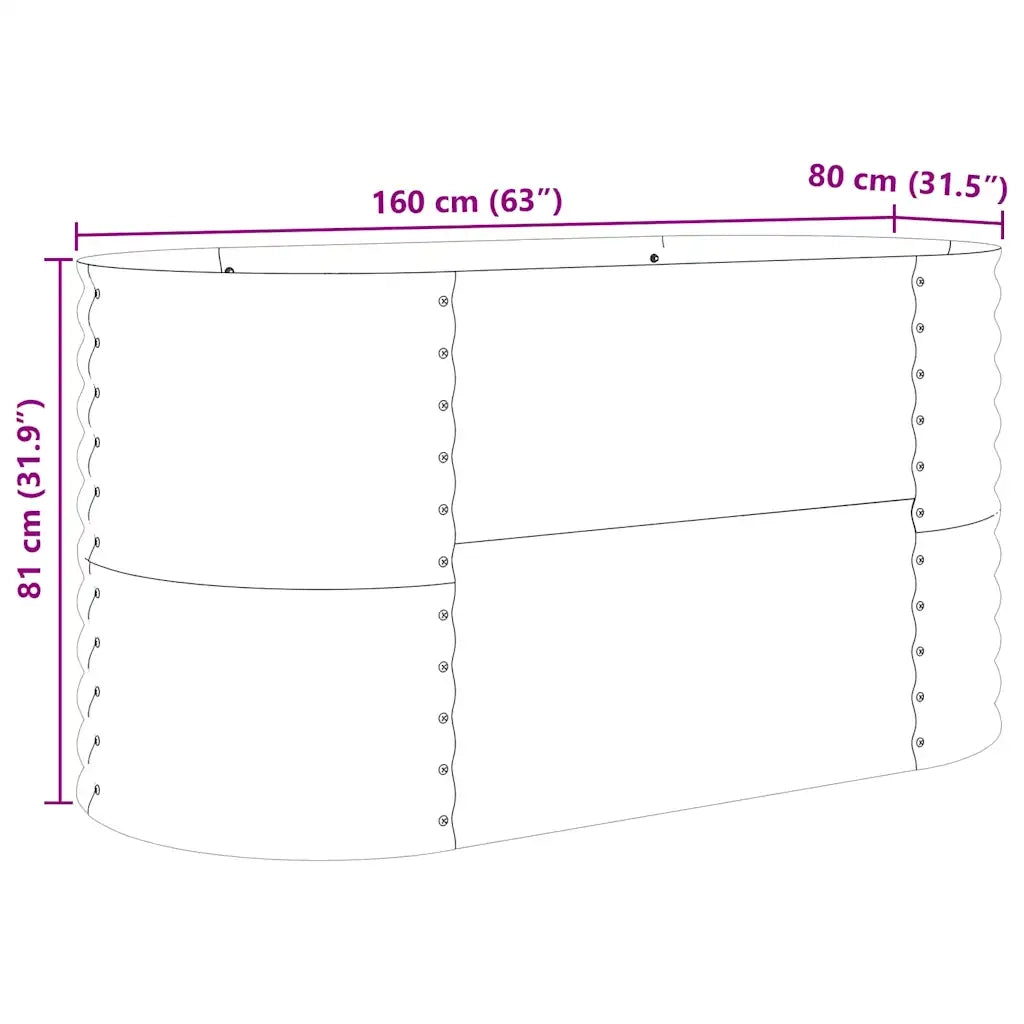 Fioriere | Cassetta per fiori | Letto Rialzato Marrone 160 x 80 x 81 cm Acciaio