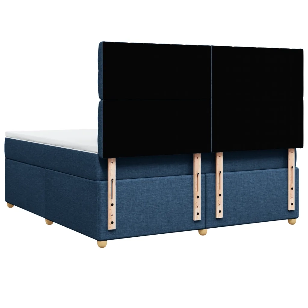 vidaXL Giroletto a Molle con Materasso Blu 180x200 cm in Tessuto