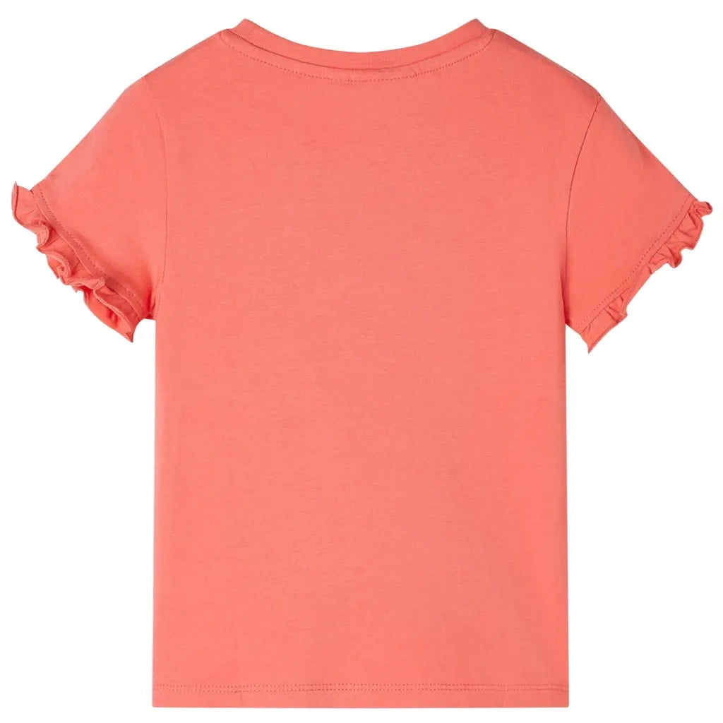 Maglietta da Bambina a Maniche Corte Corallo 116cod mxl 117258
