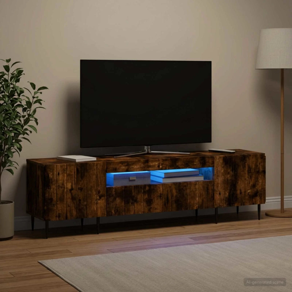 Mobile TV LED ZWOLLE Rovere Fumo Legno ingegnerizzato 896470
