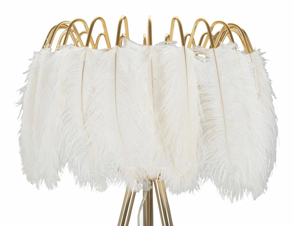 Lampada da terra Millefleur, Luce da terra, Lampada da pavimento, Lampada a stelo, 46x46 h147 cm, Bianco e Oro