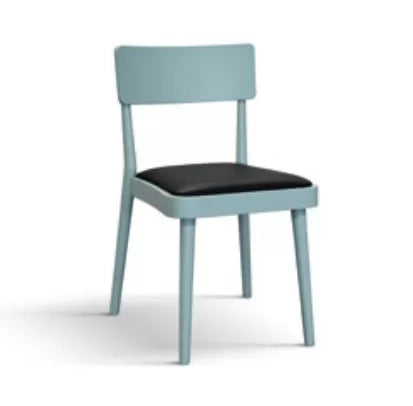 Set 2 sedie legno verde acqua seduta ecopelle nera 48x45,5x79 - Mobili 2G