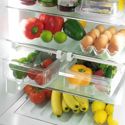 Organizzatore per frigorifero carrello - sistema di stoccaggio spazievendente con 4 parti [set di 2] - incl. pezzo di caricamento per 12 uova, etichette e penna - regolabile senza scalini tra 29 e 40 cm