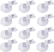 12 pezzi di clip di adesione con plastica trasparente per display pubblicitario - supporto per cartellini di affari e stand per carte da visita