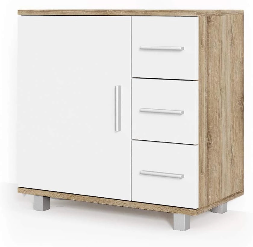 Mobile sottolavabo per bagno Ilias, Bianco, 60 x 60.8 cm, con intaglio per sifone per l'installazione su lavabo