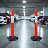 Paletti delimitatori catarifrangenti 110 cm con base ottagonale, 2 pali segnaletici stradali