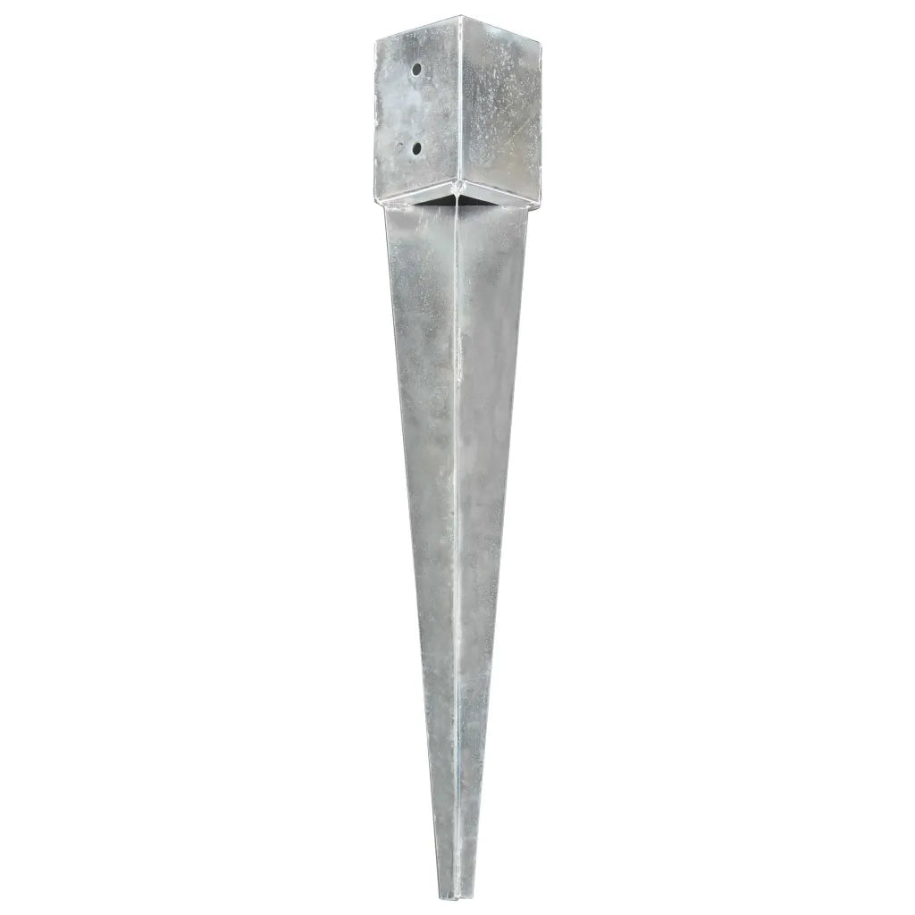 Picchetti di Terra 6 pz Argento 10x10x76 cm in Acciaio Zincato 145420