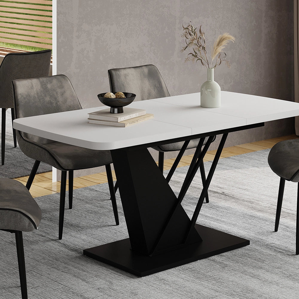 Vicco tavolo da pranzo allungabile Bianco/nero 120 x 80 cm estensibile