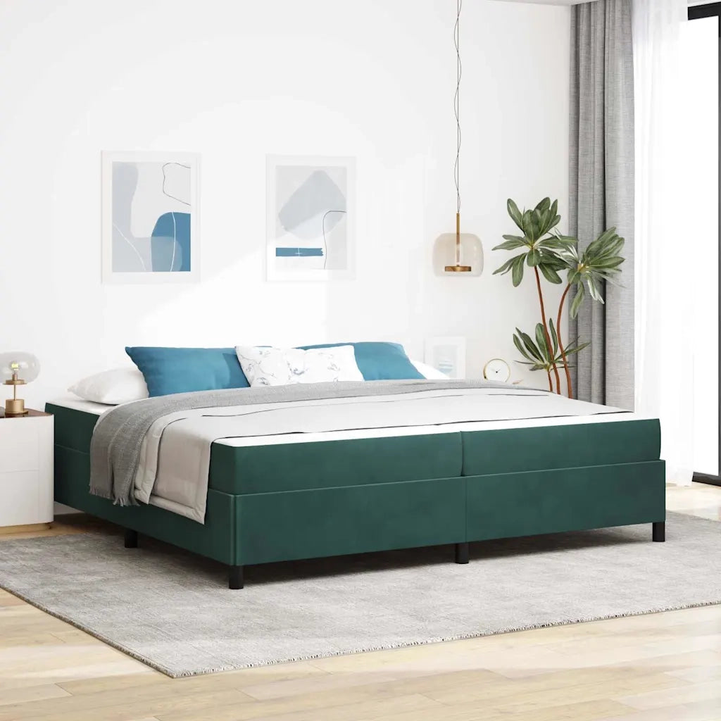 Struttura del letto Verde Scuro 200 x 200 cm Tessuto