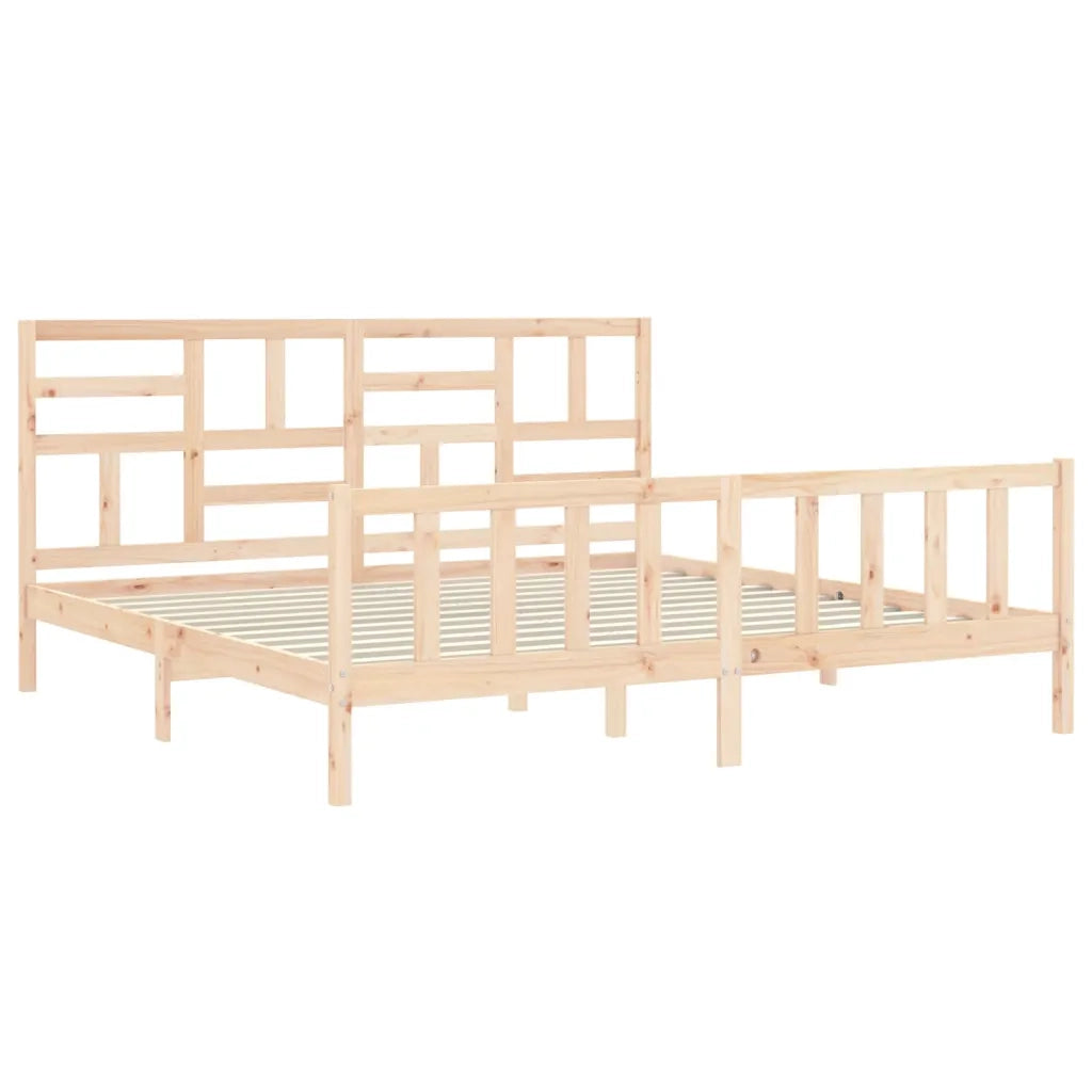 Giroletto senza Materasso-Struttura Letto 200x200 cm in Legno Massello di Pino 531599