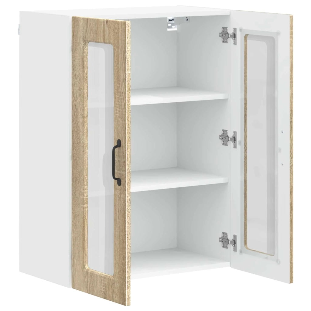 Mobile da cucina moderno a parete con ripiani 60 x 31 x 80 cm realizzato in legno composito di rovere Sonoma 02_0054430