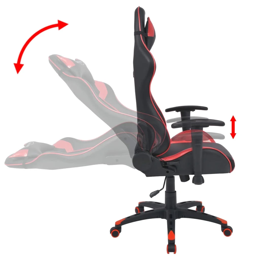 Sedia da ufficio reclinabile sedia da studio per computer similpelle rossa 02_0024029