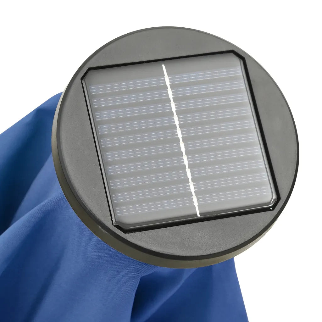 Ombrellone con Luci LED-Ombrello da giardino Azzurro 200x211 cm in Alluminio