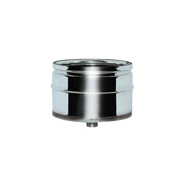 Canna fumaria parete doppia coibentata inox  aria dn 100/120 tappo condensa tubo  acciaio  316