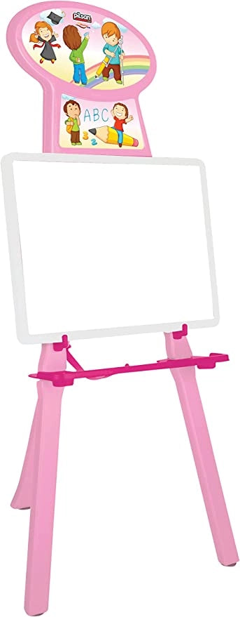 Lavagna Bambini Rosa cavalletto di Plastica Altezza Regolabile accessori da Doppia Faccia numeri Bianca cm Cancellabile