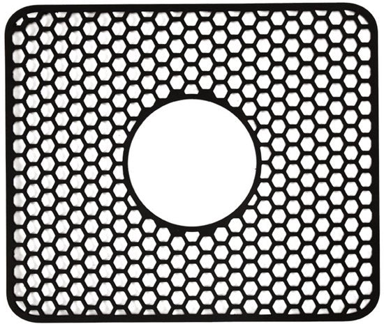 Mat di acciaio in silicone - Mat per lavastoviglie - Protezione da graffi - Disegno a forma di ragnatela - 34,5 x 29,9 cm - Nero