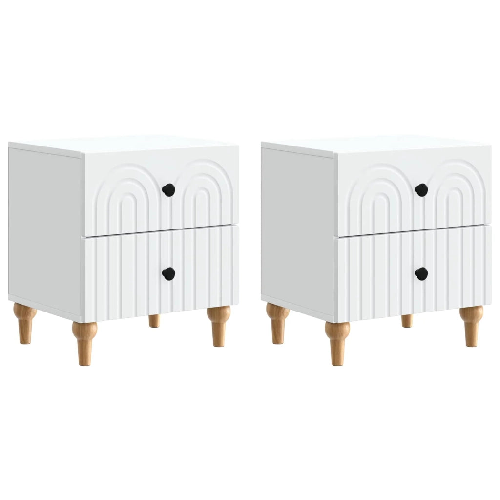 Armadio da Notte con cassetto 2 pcs Bianco 43 x 34,5 x 48 cm