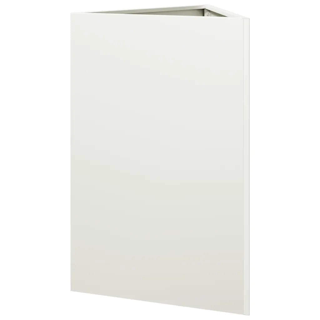 Fioriere 2 pz Bianche Triangolari 50x43x75 cm in Acciaio 851174