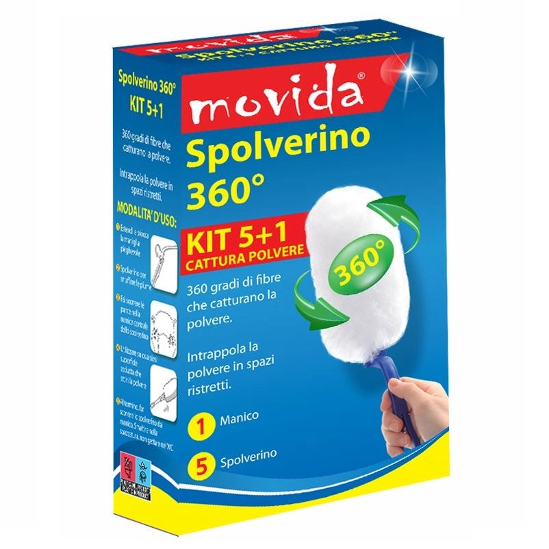 Piumino Catturapolvere in Microfibra + 5 Ricambi