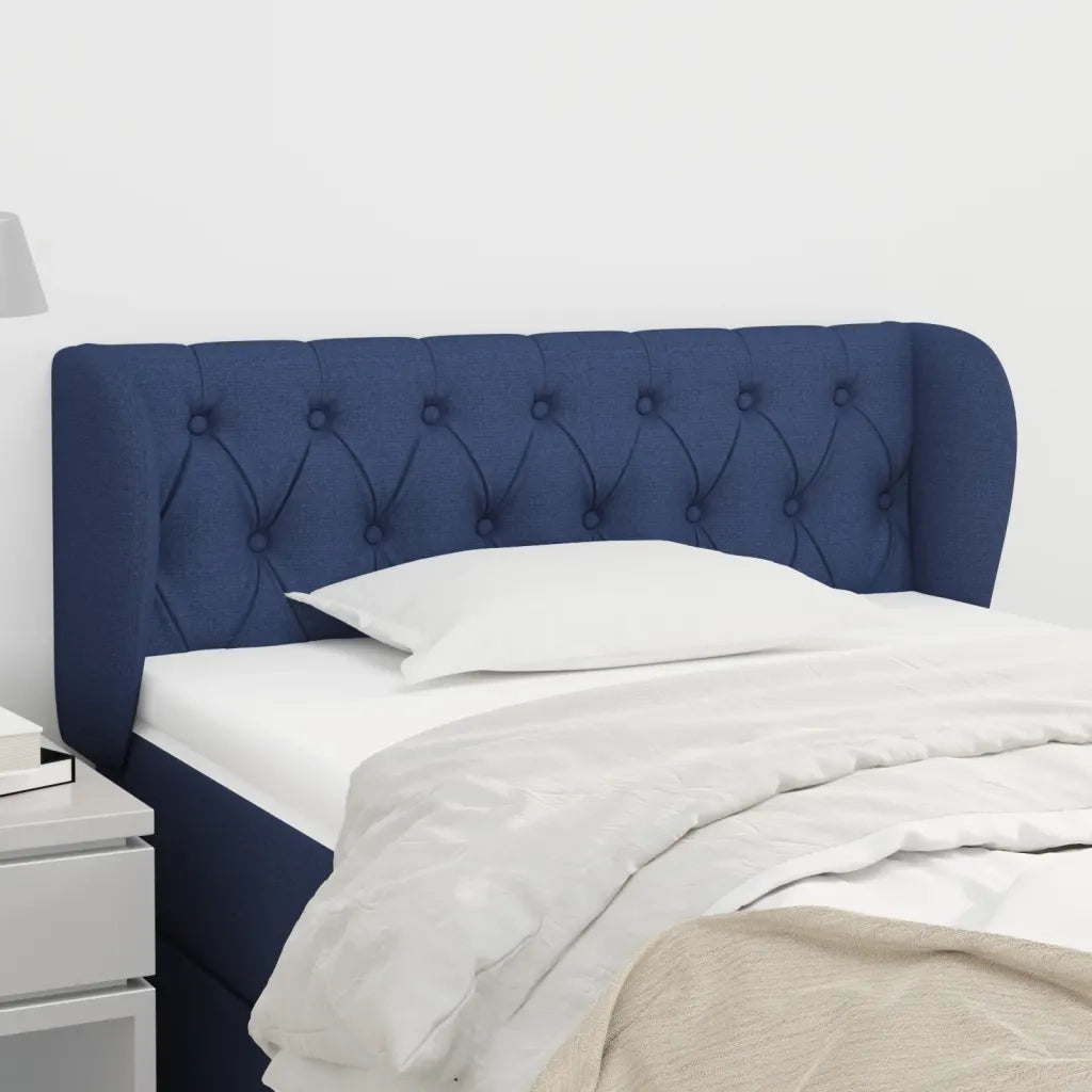 Testiera | Testata ad Orecchio Blu 103x23x78/88cm in Tessuto