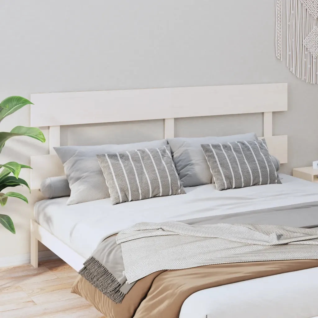 Testiera | Testata per Letto Bianca 184x3x81 cm in Legno Massello di Pino