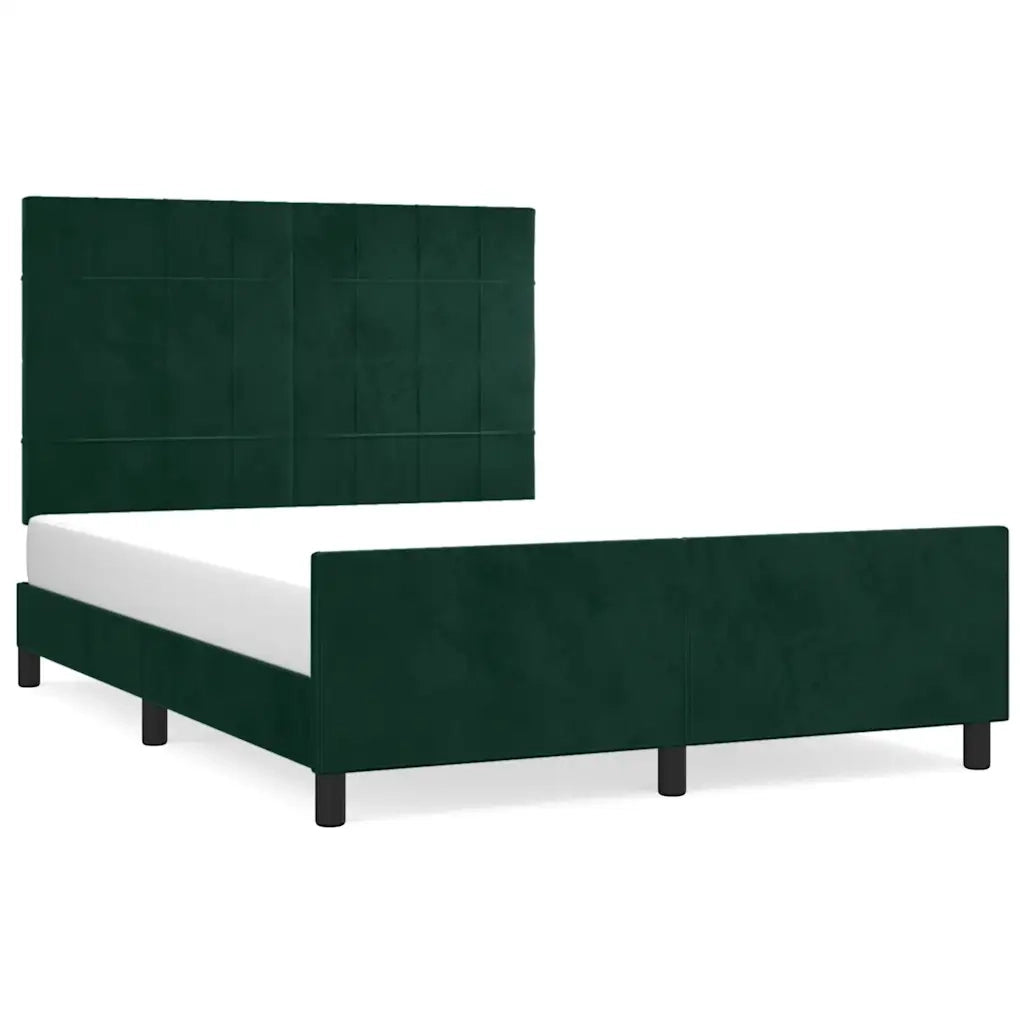 Giroletto senza Materasso Verde Scuro 140x200 cm in Velluto 3125760