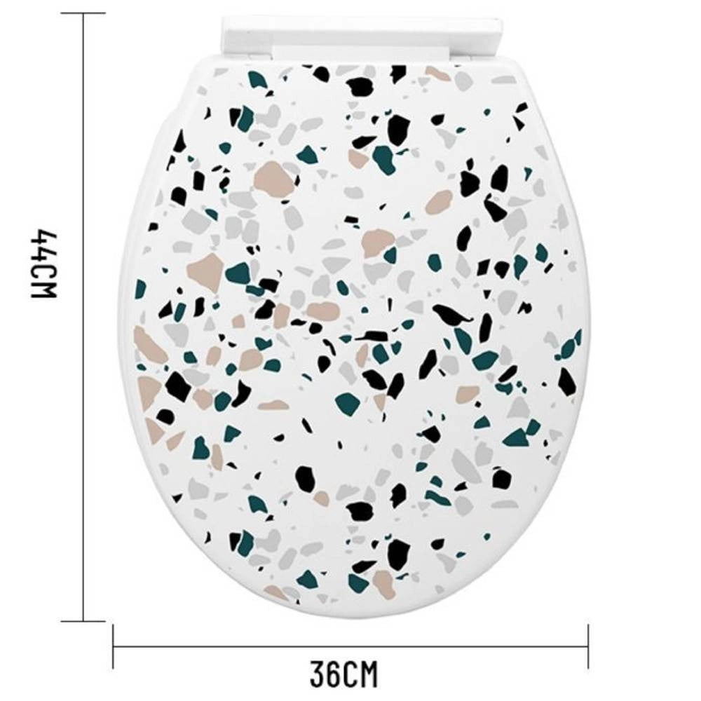 Trade Shop - Copriwater Universale In Plastica Super Resistente 44x36cm Decorazione Maioliche -