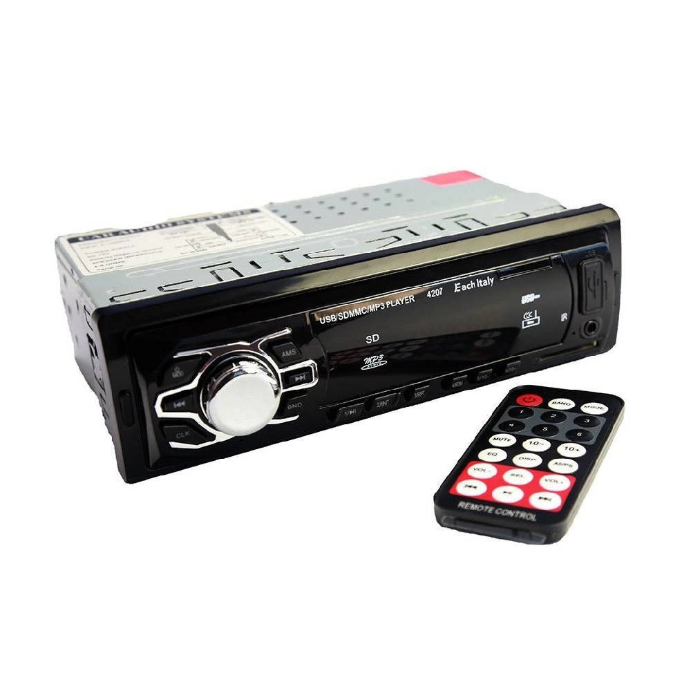 Trade Shop - Stereo Autoradio Auto Fm Mp3 Usb Slot Sd Aux Rca Radio 60w X 4 Telecomando Ec4207 -