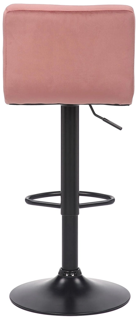 Sgabello imbottito bar Feni in velluto rosa