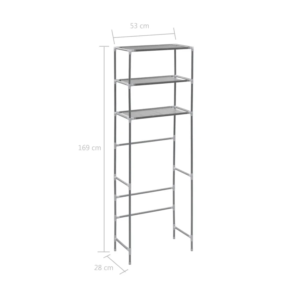 Scaffale per Bagno con 3 Ripiani Argento 53x28x169 cm CFW2109291
