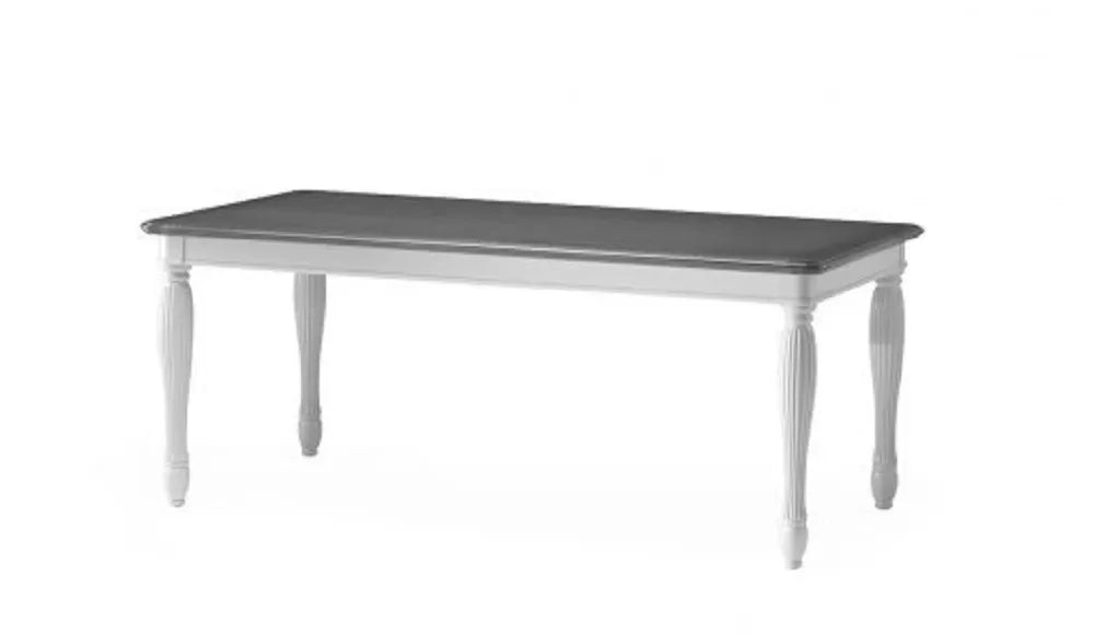 Tavolino rettangolare shabby in legno bianco/grigio l.120 p.80 h.52 - Mobili 2G