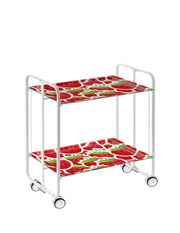 Carrello da cucina pieghevole bianco con ruote BAUHAUS 2 ripiani