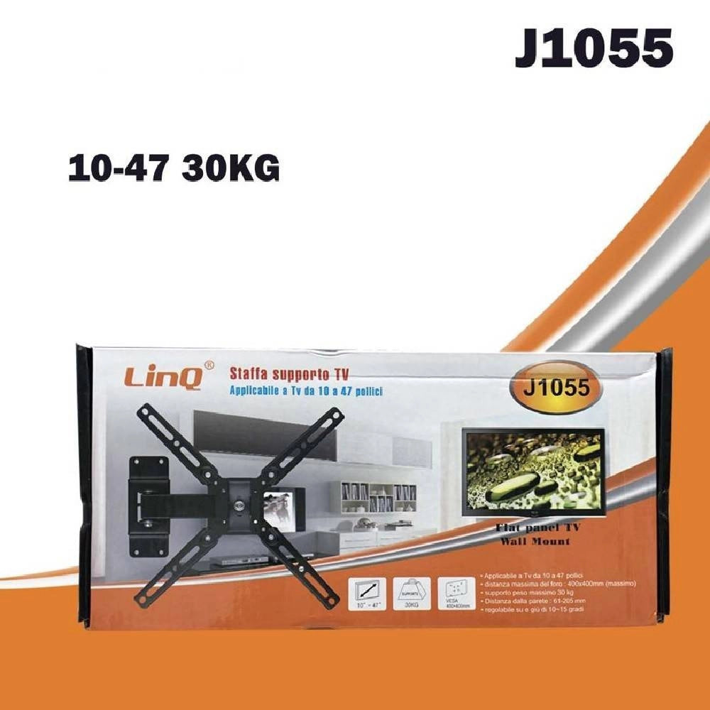 Trade Shop - Staffa Supporto Porta Tv Universale Lcd Monitor Regolabile Parete J1055 10″-47″ -