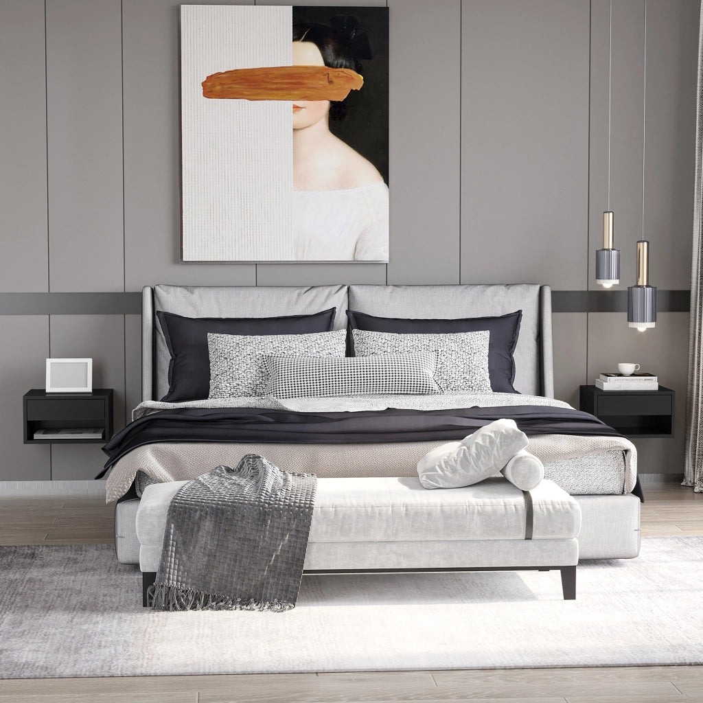 Comodino ¨C zephmum ¨C nero 37x32x21 cm