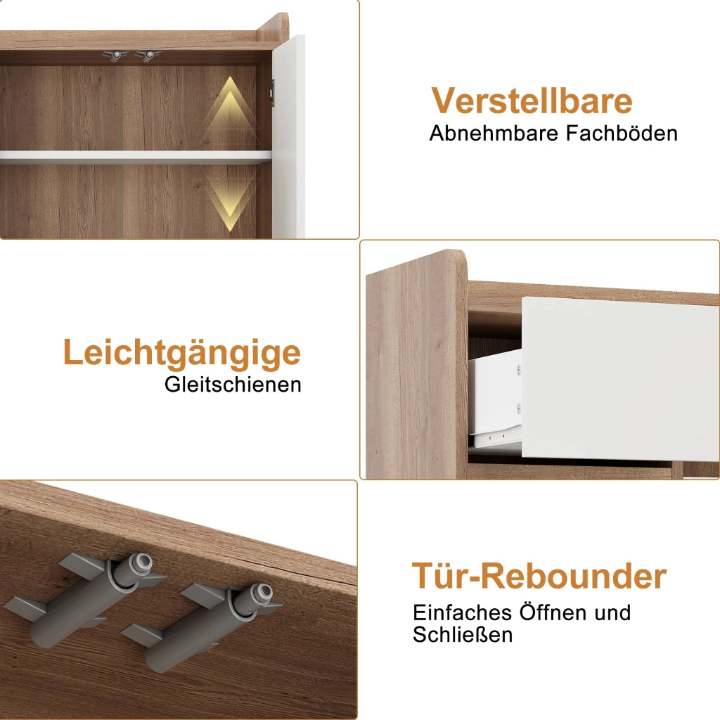 Mobile Credenza con 4 Ante e 1 Cassetto ¨C Xylo ¨C Bianco Naturale 120x35x99