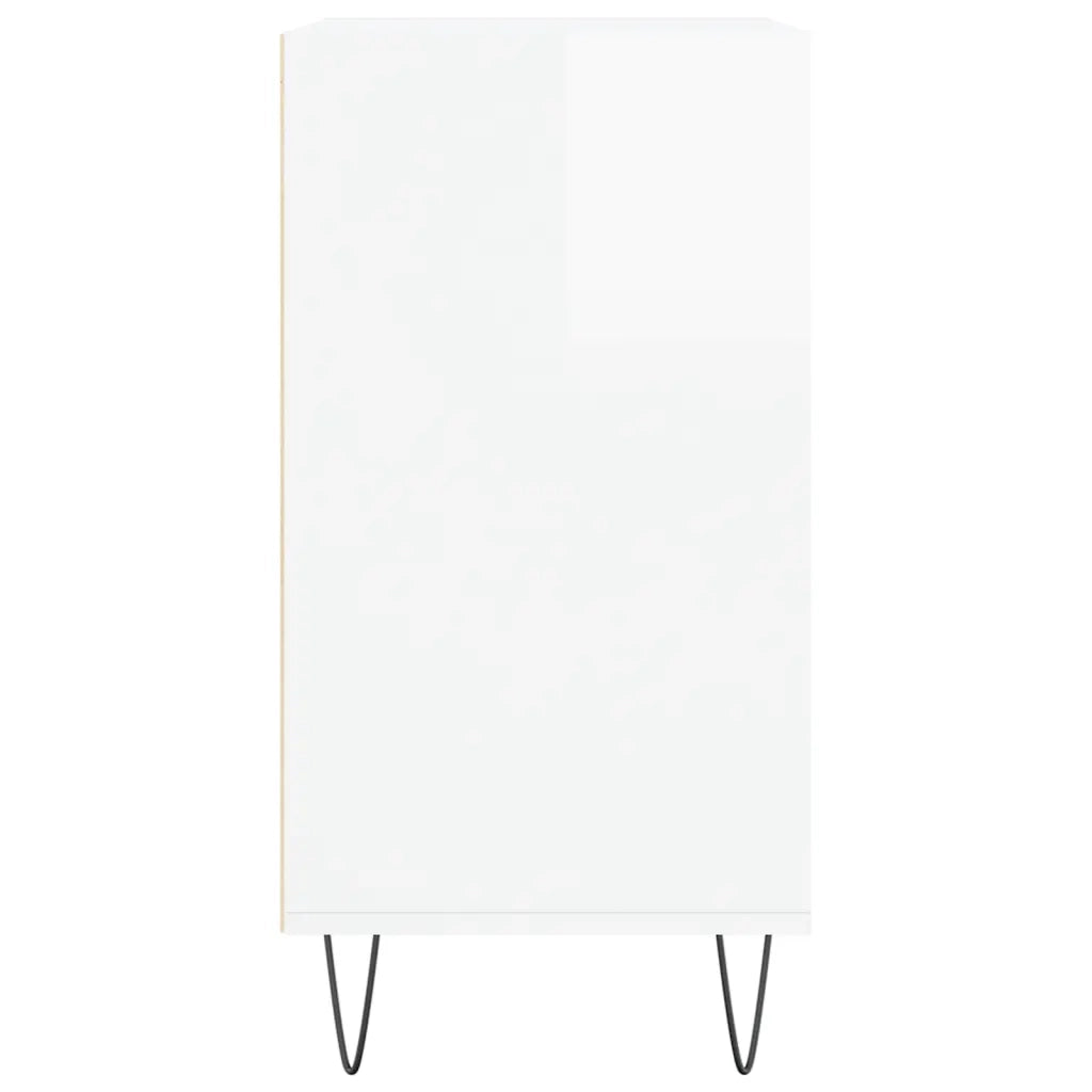 Credenza Bianco Lucido 57x35x70 cm in Legno Multistrato 827134