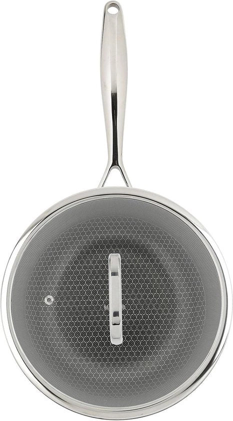 Wok in Acciaio Triply 24 cm - Smalto a Miele - Strato Antiaderente - Resistente ai Graffi - Induzione Consentita