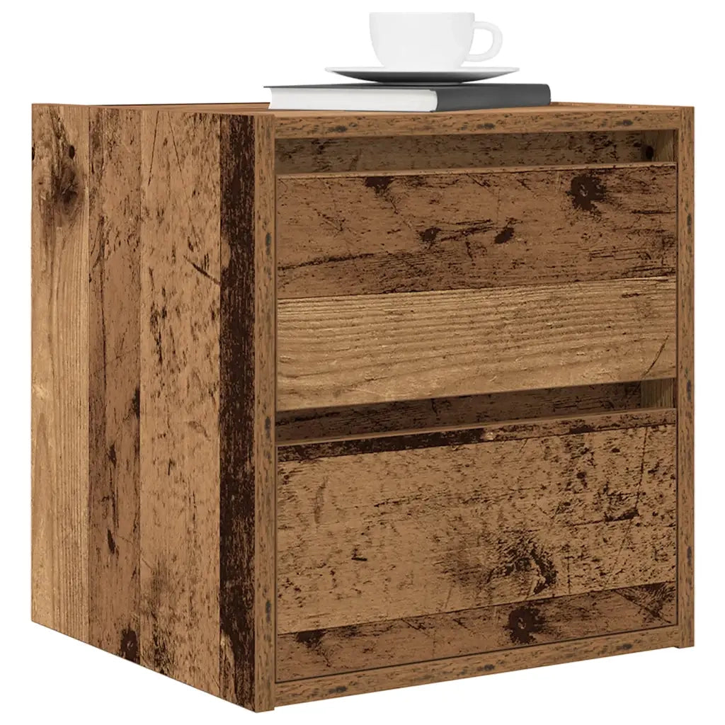 Comodino a Muro Legno Antico 38x34x40 cm